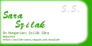 sara szilak business card